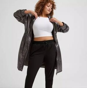 NEW TORRID METALLIC GREY ANORAK JACKET